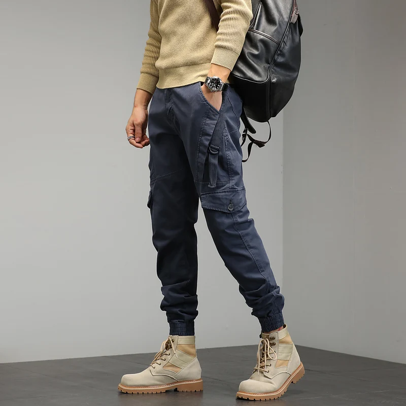 Herren Tapered Cargo‑Jogger mit D‑Ring, Kniepaneelen und elastischen Bündchen Drune