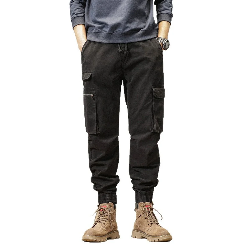 Herren Tapered-Cargo-Jogger aus robustem Canvas mit Utility-Taschen und Elastikbündchen Drune