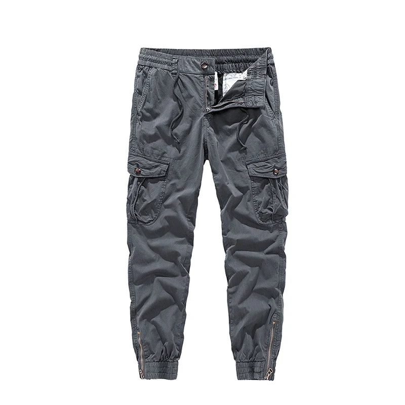 Herren Tapered-Cargo-Jogger aus Baumwoll-Twill mit elastischem Tunnelzugbund, Klapp-Utility‑Taschen und Knöchelreißverschlüssen Drune