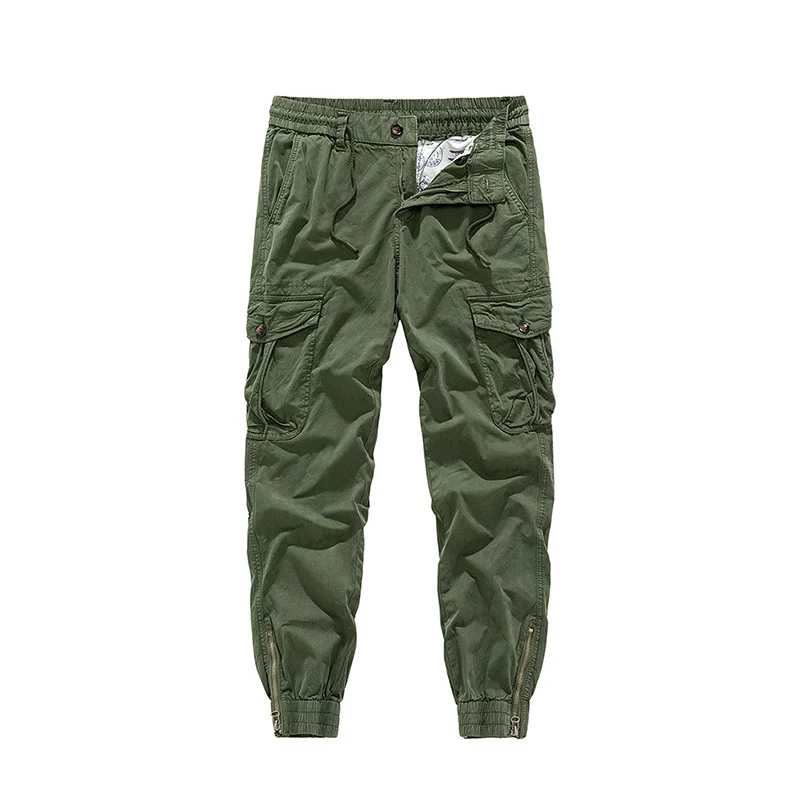Herren Tapered-Cargo-Jogger aus Baumwoll-Twill mit elastischem Tunnelzugbund, Klapp-Utility‑Taschen und Knöchelreißverschlüssen Drune