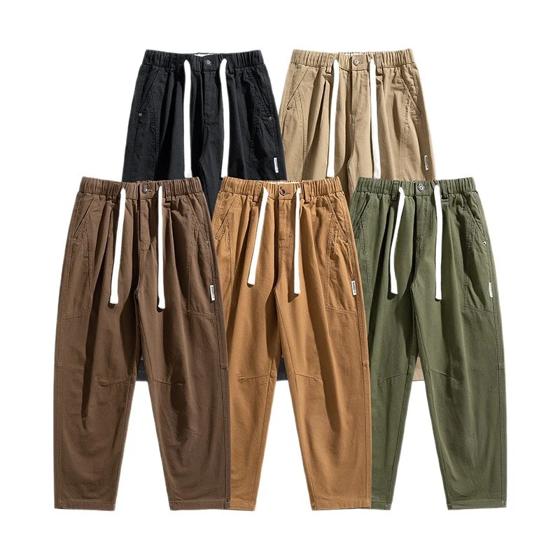 Herren Tapered-Canvas-Jogger mit elastischem Tunnelzugbund, Kniepasse und tiefen Utility-Taschen Drune