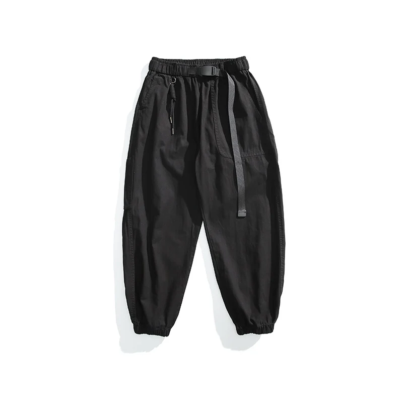 Herren Tapered-Canvas-Cargo-Jogger mit elastischem Kordelbund und integriertem Gurt Drune