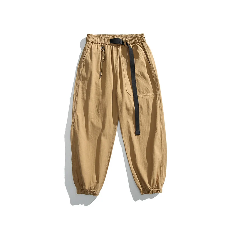 Herren Tapered-Canvas-Cargo-Jogger mit elastischem Kordelbund und integriertem Gurt Drune