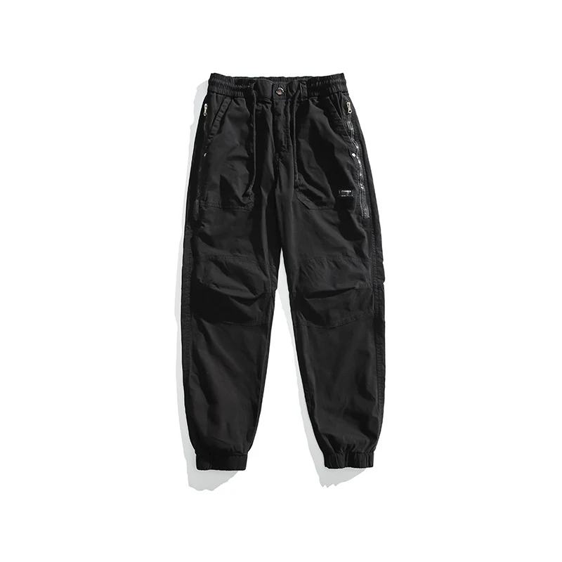 Herren Taktische Utility-Cargohose im Joggerstil mit verstärkten Kniepaneelen, Reißverschlusstaschen und elastischem Bund Drune