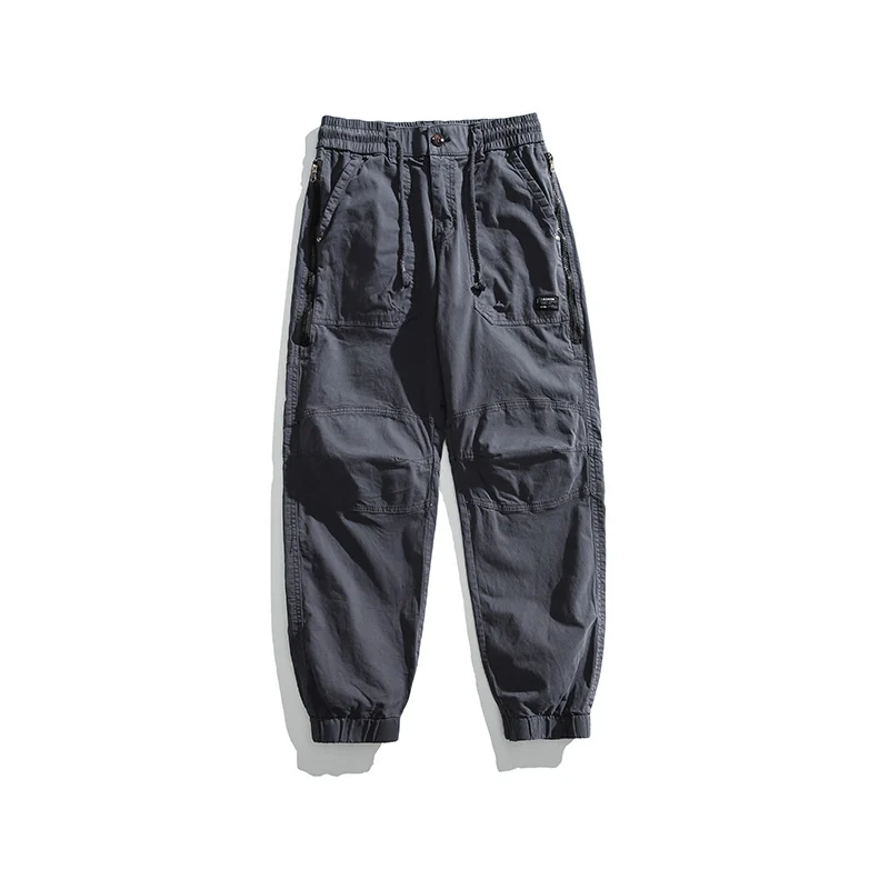 Herren Taktische Utility-Cargohose im Joggerstil mit verstärkten Kniepaneelen, Reißverschlusstaschen und elastischem Bund Drune