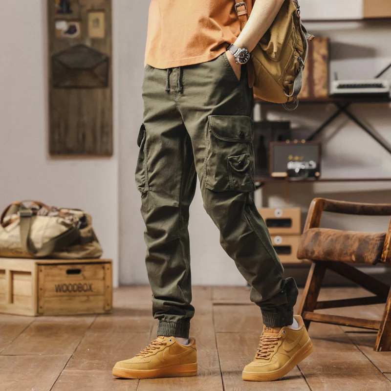 Herren Taktische Cargo-Joggerhose mit Tunnelzugbund und verstellbaren Druckknopf‑Taschen Drune