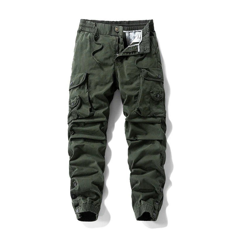 Herren Taktische Cargo-Joggerhose mit Tunnelzugbund und verstellbaren Druckknopf‑Taschen Drune