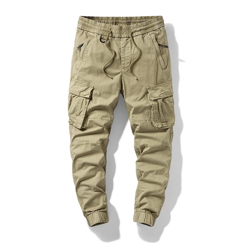 Herren Taktische Cargo‑Joggerhose mit elastischem Tunnelzugbund, Knieabnähern und Mehrfachtaschen Drune