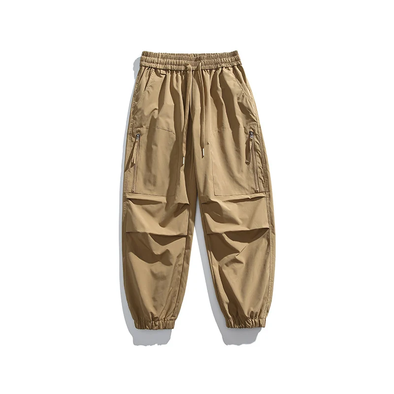 Herren Taktische Cargo-Joggerhose mit elastischem Bund, Reißverschluss‑Taschen und geripptem Knöchelabschluss Drune