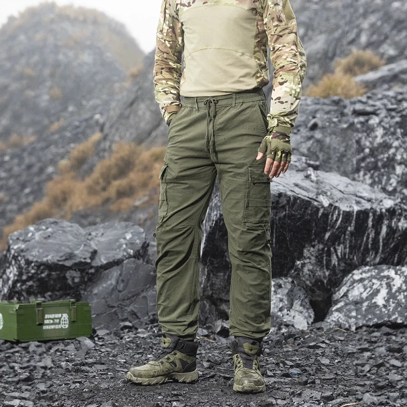 Herren Tactical-Utility Cargohose im Joggercut mit verstärkten Kniepartien, elastischem Komfortbund und Organizer-Taschen Drune