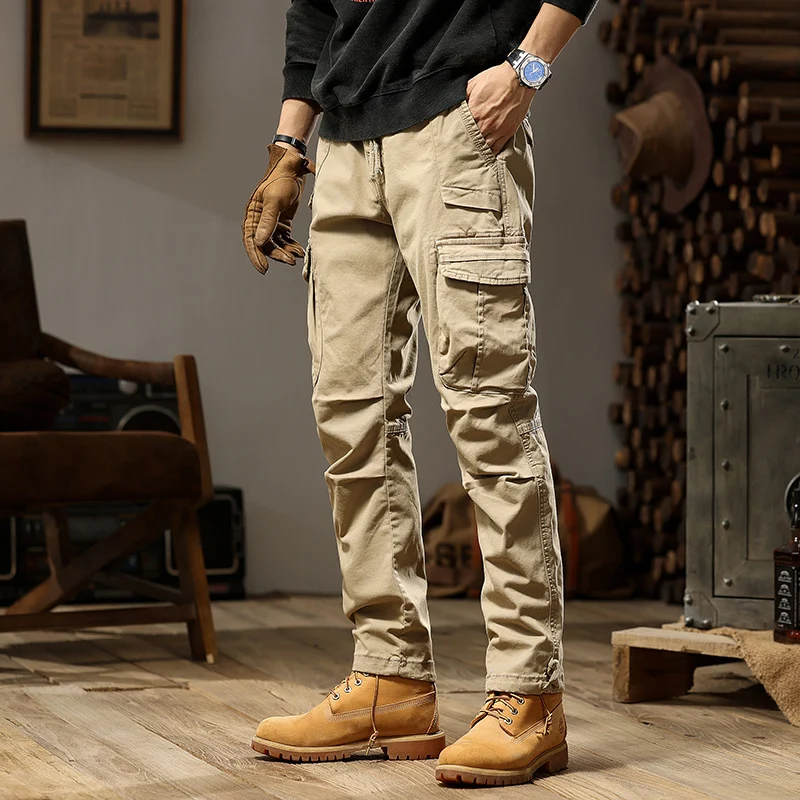 Herren Tactical Cargo-Hose mit Knöchelstulpen und Mehrfachtaschen Drune