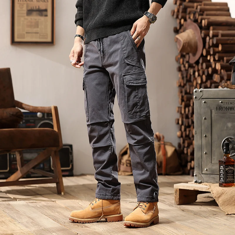 Herren Tactical Cargo-Hose mit Knöchelstulpen und Mehrfachtaschen Drune