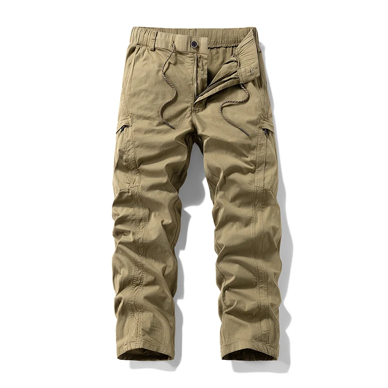 Herren Stretch-Utility-Cargohose mit elastischem Bund und Mehrfachtaschen Drune