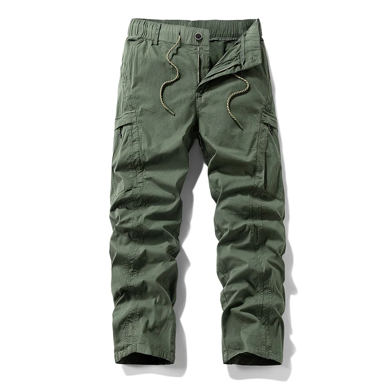 Herren Stretch-Utility-Cargohose mit elastischem Bund und Mehrfachtaschen Drune