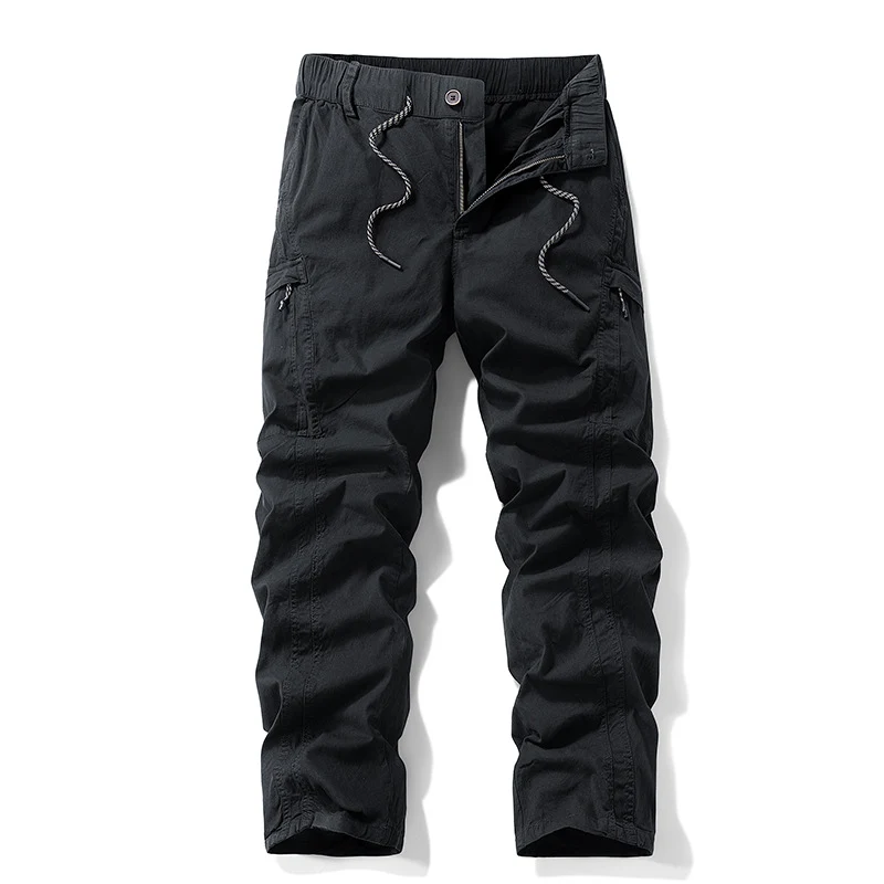 Herren Stretch-Utility-Cargohose mit elastischem Bund und Mehrfachtaschen Drune