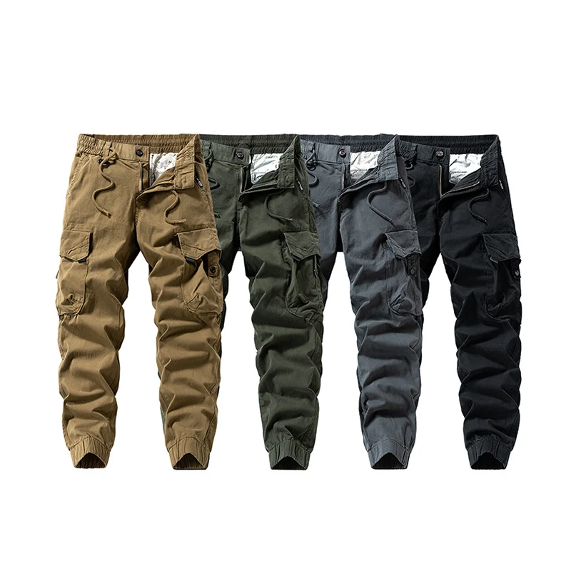 Herren Strapazierfähige Twill-Cargohose im Joggercut mit Tunnelzugbund, aufgesetzten Klapptaschen und gerippten Bündchen Drune
