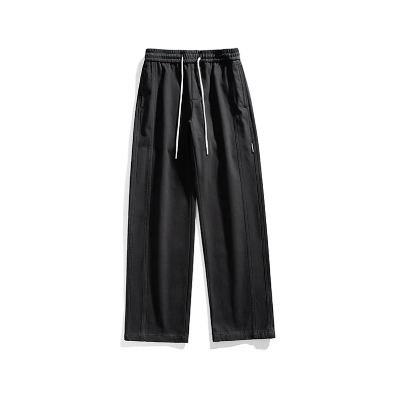 Herren Straight-Cut Freizeit‑Hose mit elastischem Bund, Tunnelzug und dekorativen Nahtpasse Drune