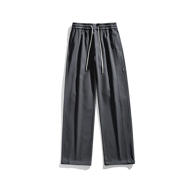 Herren Straight-Cut Freizeit‑Hose mit elastischem Bund, Tunnelzug und dekorativen Nahtpasse Drune