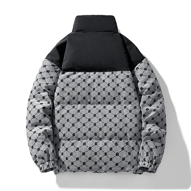 Herren Steppjacke mit Allover-Muster und hohem Kragen Drune
