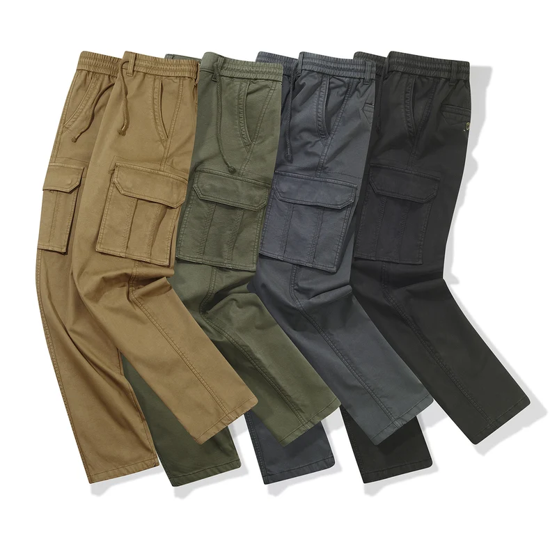 Herren Slim-Fit Utility-Cargohose mit elastischem Bund, Kordelzug und integrierter Webgürtel Drune