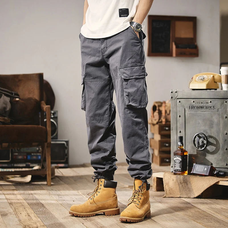 Herren Robuste Utility-Cargo-Hose mit Mehrfachtaschen, verstärkten Kniepaneelen und geradem Bein Drune