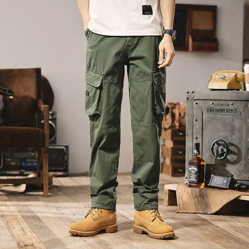 Herren Robuste Utility-Cargo-Hose mit Mehrfachtaschen, verstärkten Kniepaneelen und geradem Bein Drune