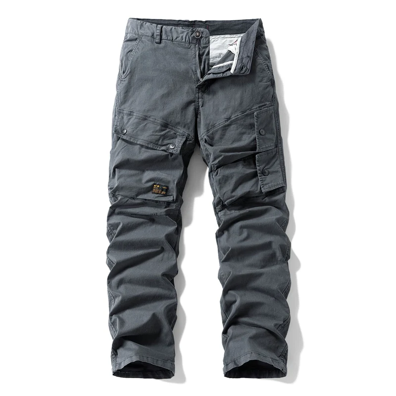 Herren Robuste Canvas-Cargo-Hose mit elastischem Bund, Kniepaneelen und Klappfächern Drune