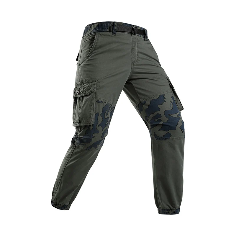 Herren Robust‑Tactical Cargohose mit Camouflage‑Kniepaneelen, Elastischem Saum und Utility‑Taschen Drune