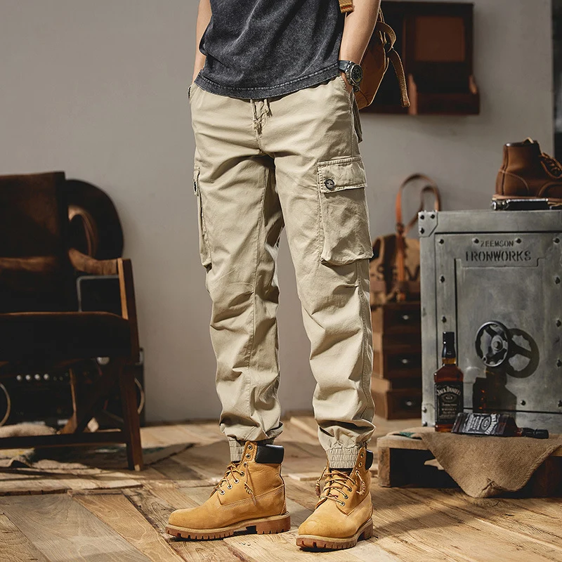 Herren Robust konstruierte Cargohose im Joggerstil mit Tunnelzugbund, aufgesetzten Klapptaschen und elastischem Knöchelabschluss Drune
