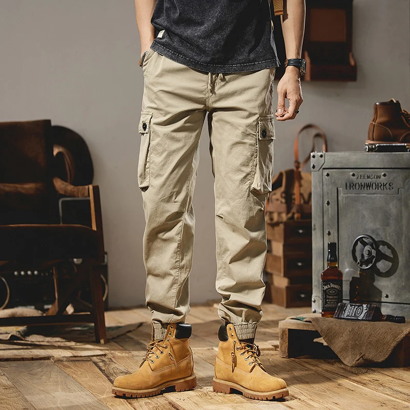 Herren Robust konstruierte Cargohose im Joggerstil mit Tunnelzugbund, aufgesetzten Klapptaschen und elastischem Knöchelabschluss Drune