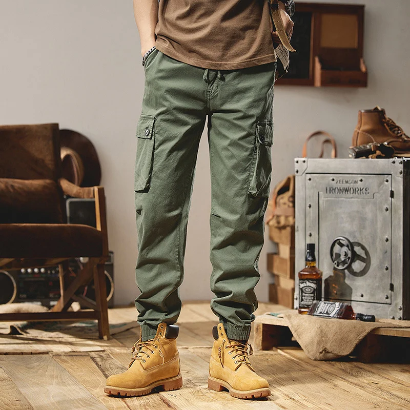 Herren Robust konstruierte Cargohose im Joggerstil mit Tunnelzugbund, aufgesetzten Klapptaschen und elastischem Knöchelabschluss Drune