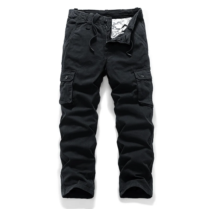 Herren Robust-Canvas Cargohhose mit Tunnelzugbund, Knieabnähern und Mehrfach-Klappentaschen Drune