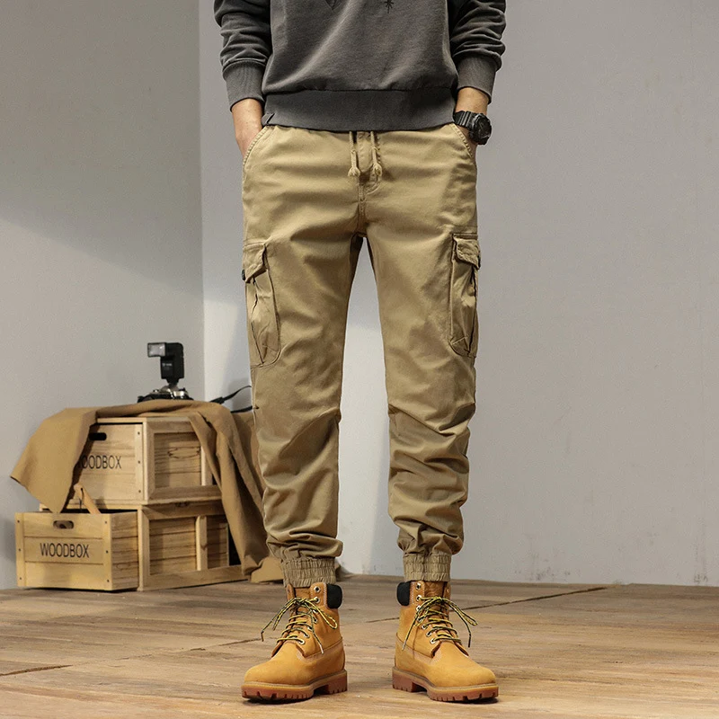 Herren Robust-Canvas Cargo-Jogger mit elastischem Kordelbund, aufgesetzten Utility-Taschen und gerippten Bündchen Drune