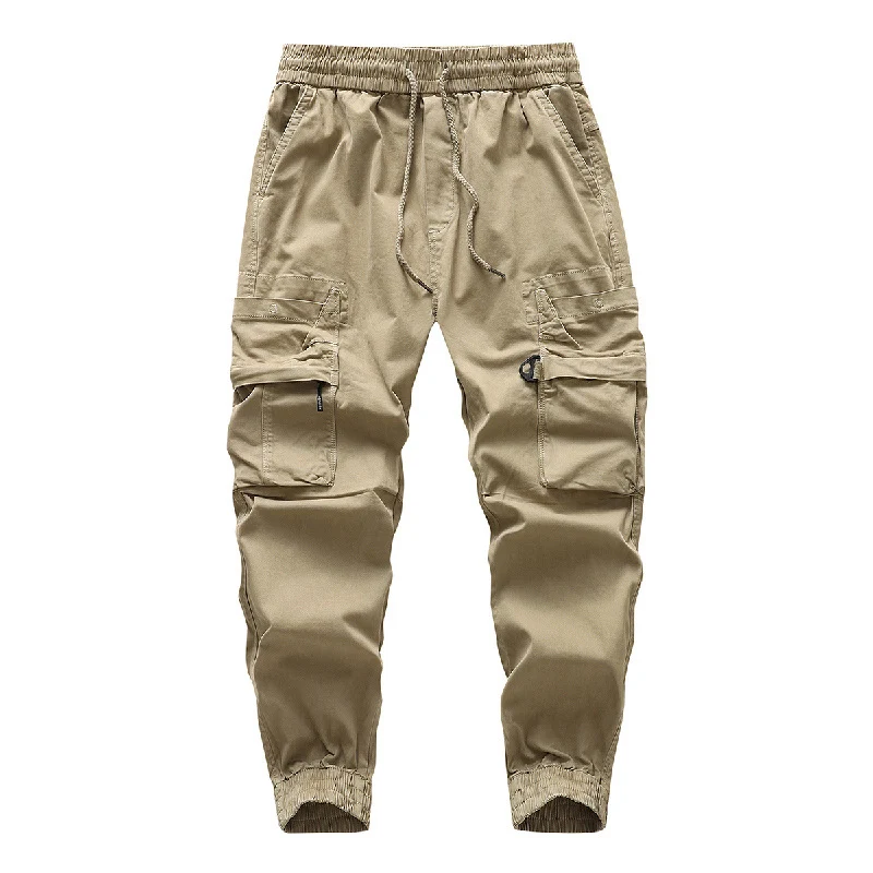 Herren Robust-Canvas Cargo-Jogger mit elastischem Komfortbund, Sicherheits-Pattentaschen und Knieabnähern Drune