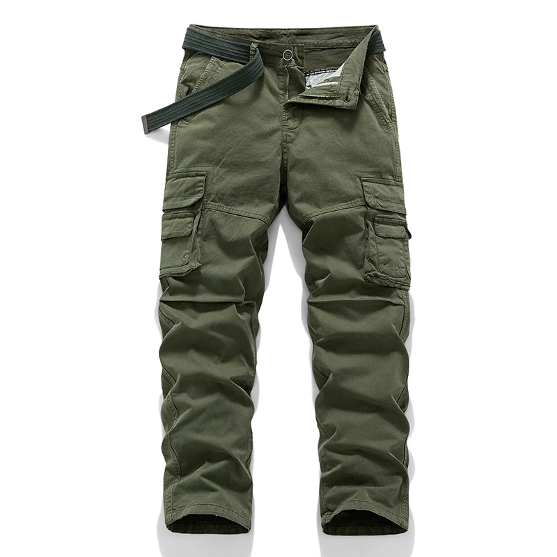 Herren Robust-Canvas Cargo-Arbeitshose mit Multifachtaschen, Knieverstärkung und integriertem Webgürtel Drune