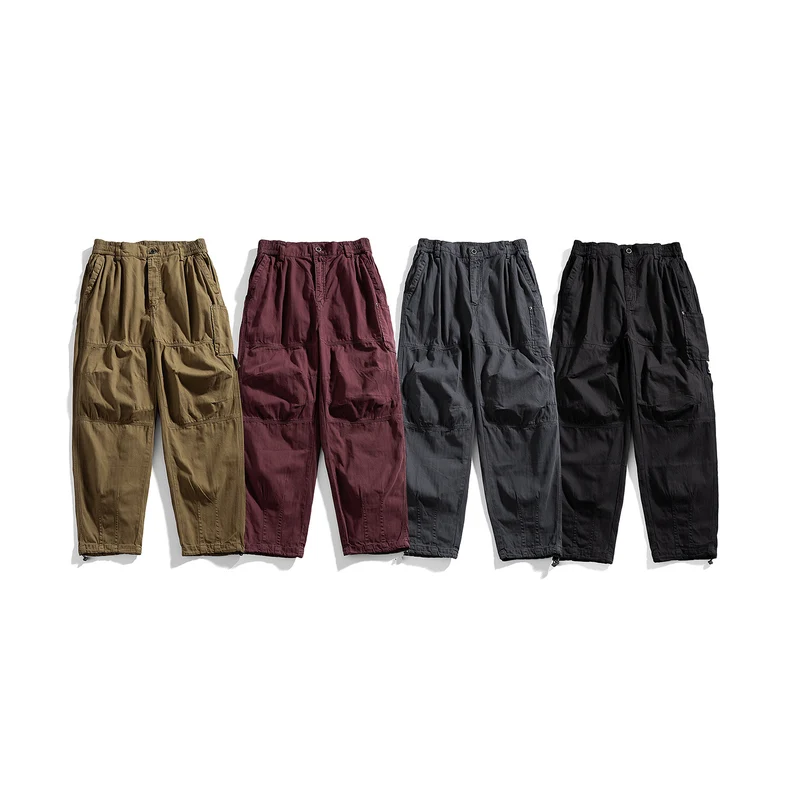 Herren relaxed Utility-Hose mit elastischem Bund, verstärkten Knien und Kordelabschluss Drune