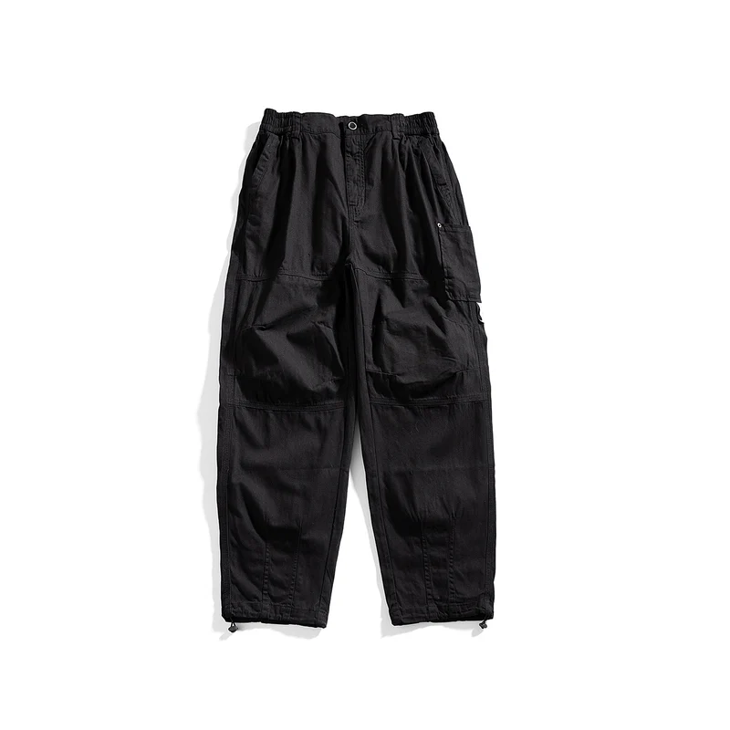 Herren relaxed Utility-Hose mit elastischem Bund, verstärkten Knien und Kordelabschluss Drune