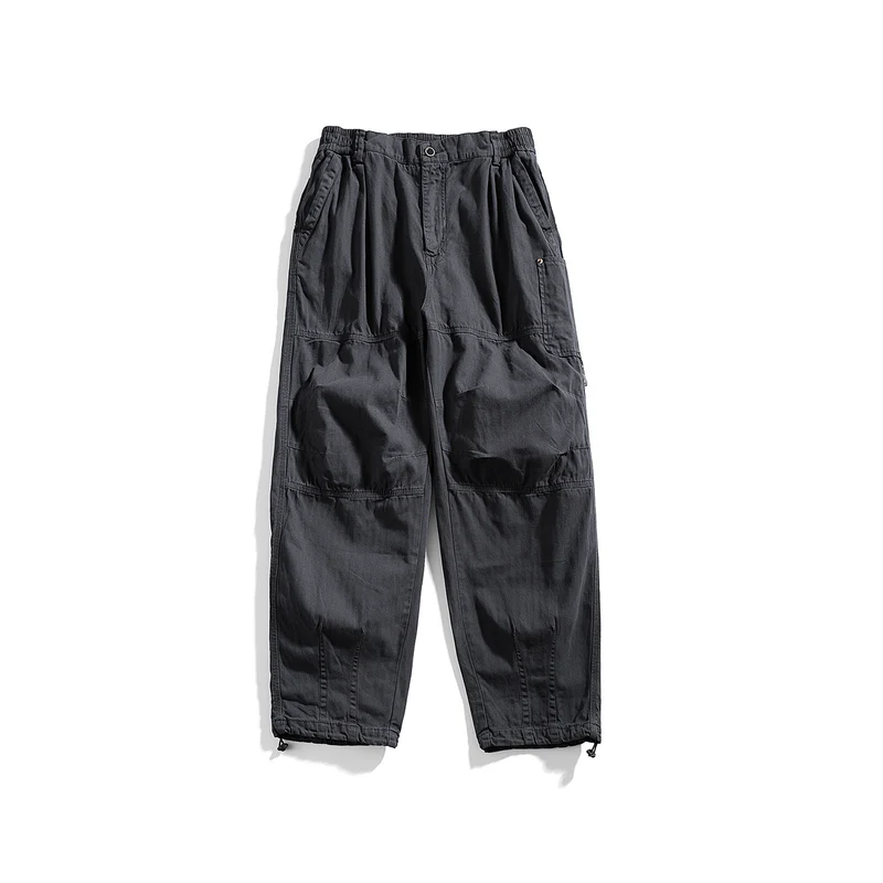 Herren relaxed Utility-Hose mit elastischem Bund, verstärkten Knien und Kordelabschluss Drune