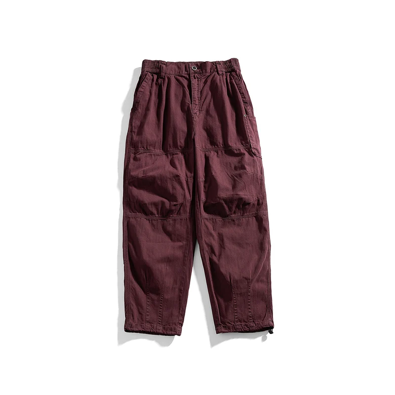 Herren relaxed Utility-Hose mit elastischem Bund, verstärkten Knien und Kordelabschluss Drune