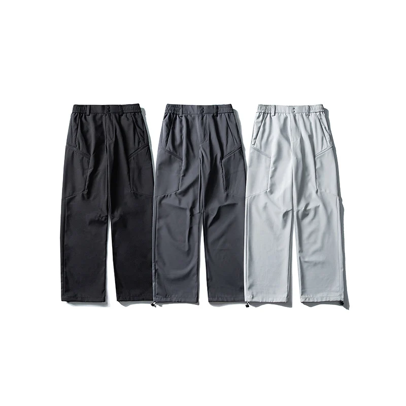 Herren Relaxed-Fit Utility‑Trekkinghose mit elastischem Bund, segmentierten Kniepaneelen und Kordel-Saum Drune