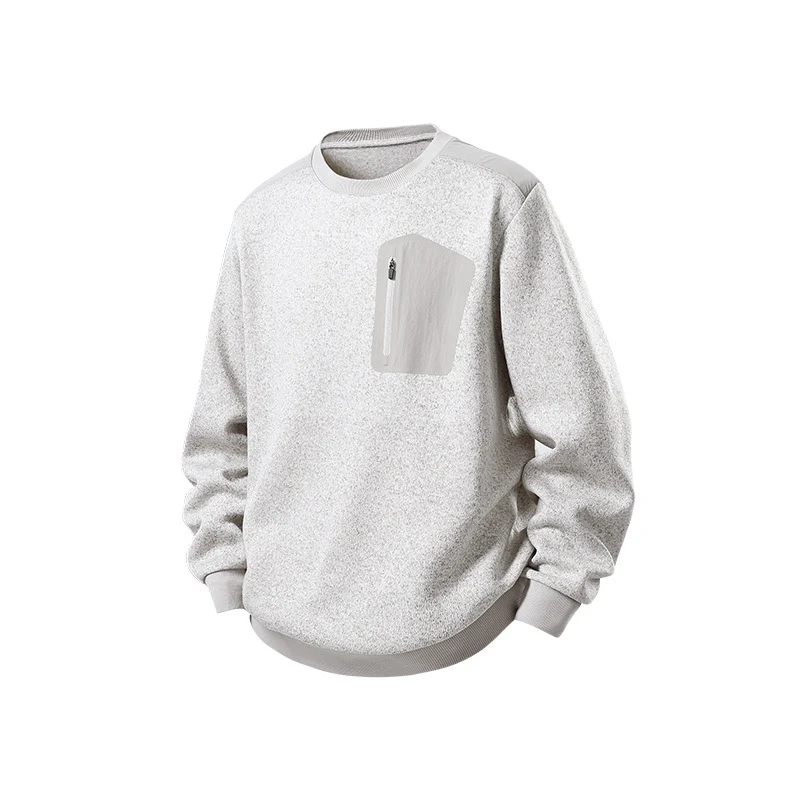 Herren Relaxed-Fit Struktursweatshirt mit Reißverschluss-Brusttasche Drune