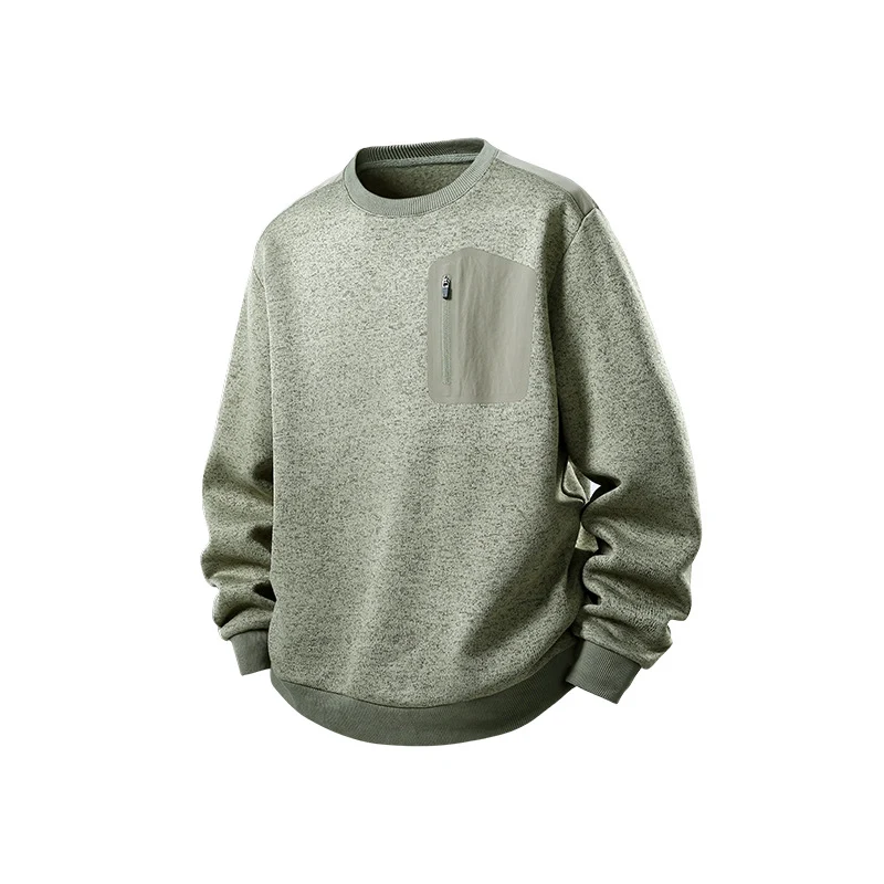 Herren Relaxed-Fit Struktursweatshirt mit Reißverschluss-Brusttasche Drune