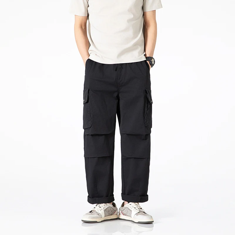 Herren Relaxed-Fit Multi-Taschen Cargo-Hose aus leichtem Baumwollmix Drune