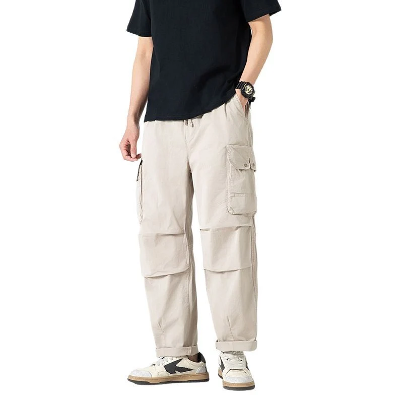 Herren Relaxed-Fit Multi-Taschen Cargo-Hose aus leichtem Baumwollmix Drune