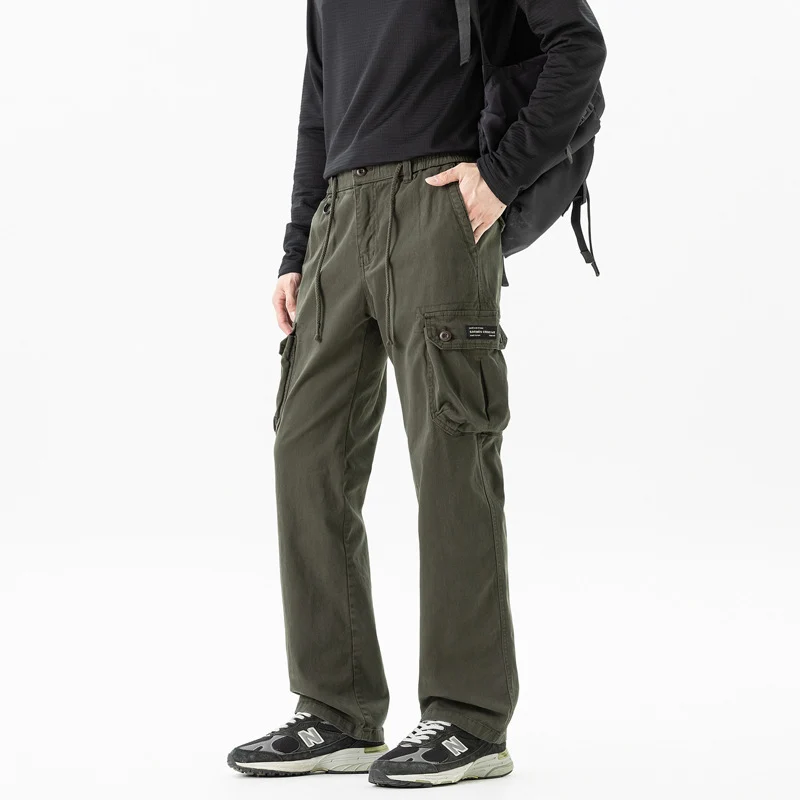 Herren Relaxed-Fit Canvas-Cargohose mit Tunnelzug, Multifach‑Taschen und Utility‑D-Ring Drune
