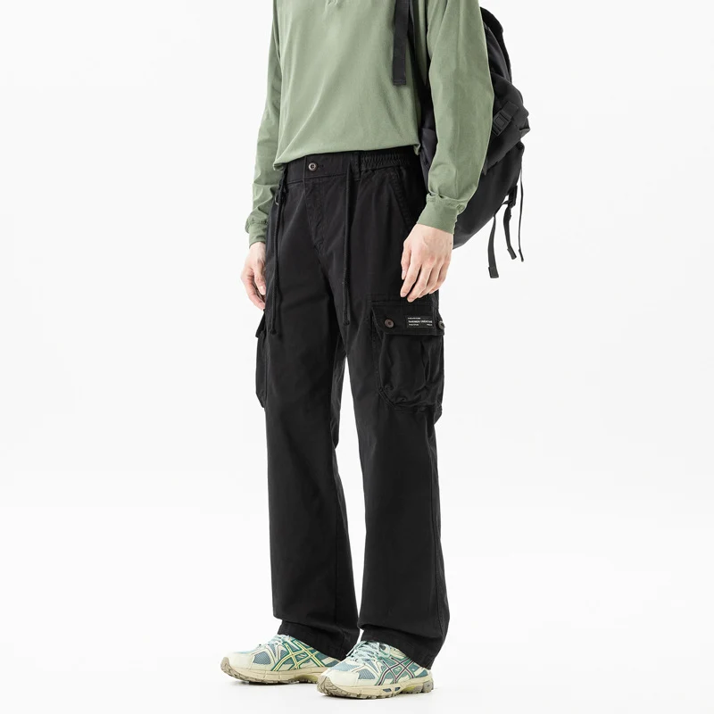 Herren Relaxed-Fit Canvas-Cargohose mit Tunnelzug, Multifach‑Taschen und Utility‑D-Ring Drune