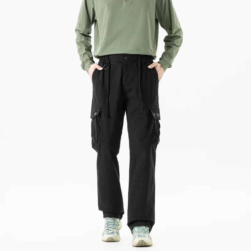 Herren Relaxed-Fit Canvas-Cargohose mit Tunnelzug, Multifach‑Taschen und Utility‑D-Ring Drune
