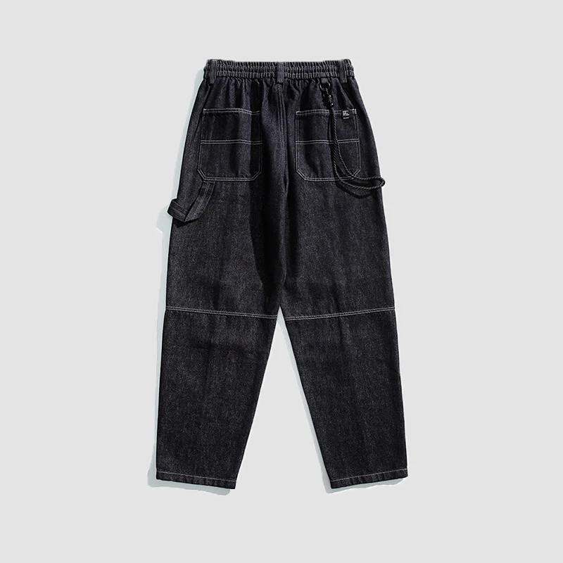 Herren Relaxed Denim-Cargohose mit elastischem Bund und verstärkten Kniepaneelen Drune