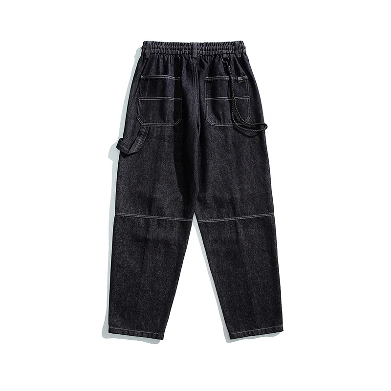 Herren Relaxed Denim-Cargohose mit elastischem Bund und verstärkten Kniepaneelen Drune