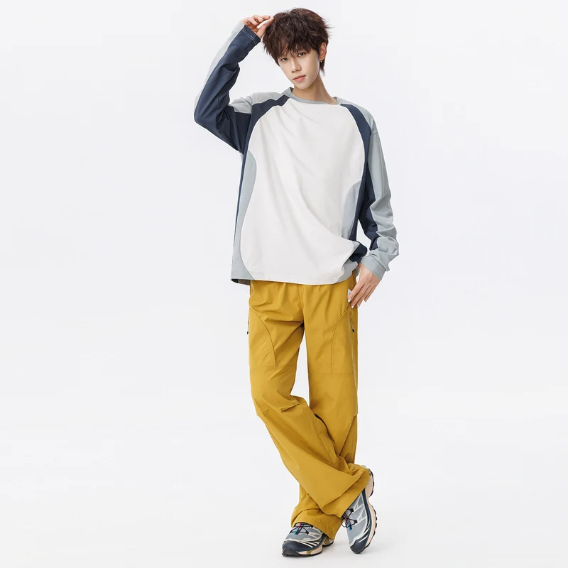 Herren Oversized Performance-Langarmshirt mit Raglanärmeln und Mesh‑Einsätzen Drune